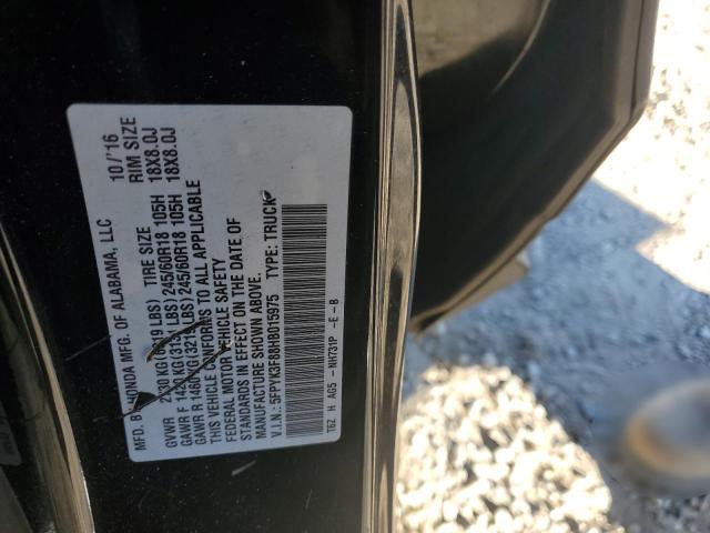 2017 HONDA RIDGELINE - 5FPYK3F88HB015975