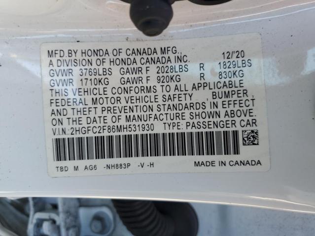 2021 HONDA CIVIC SPOR #3290001508