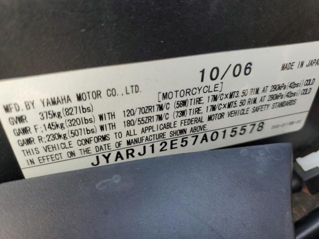 2007 YAMAHA YZFR6 L #3292521682