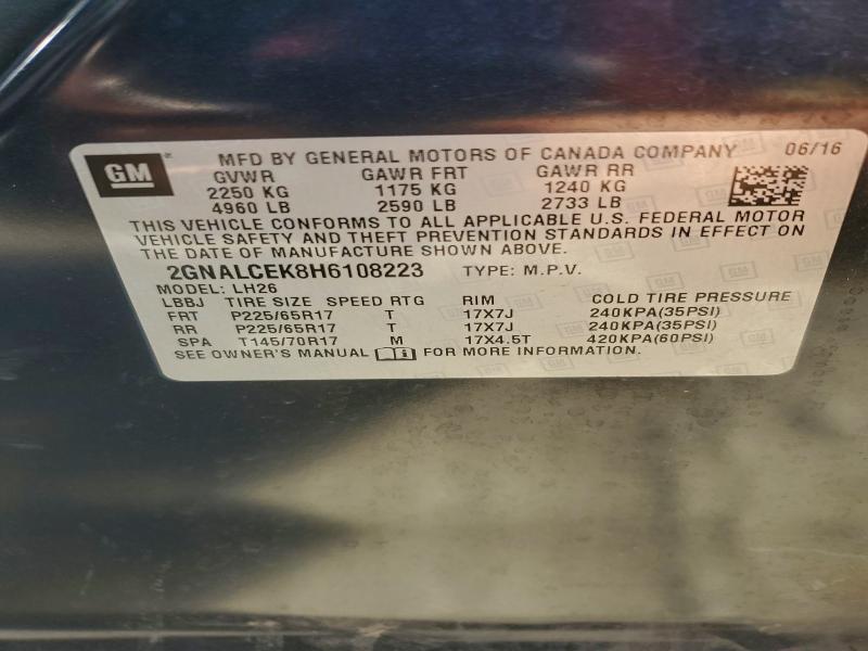 2017 CHEVROLET EQUINOX LT #3303983689