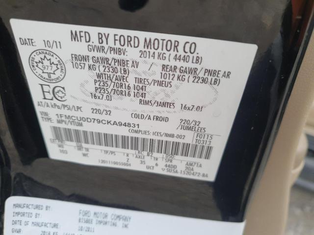 2012 FORD ESCAPE XLT - 1FMCU0D79CKA94831