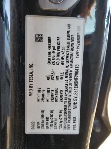 2022 TESLA MODEL 3 - 5YJ3E1EA5NF290413