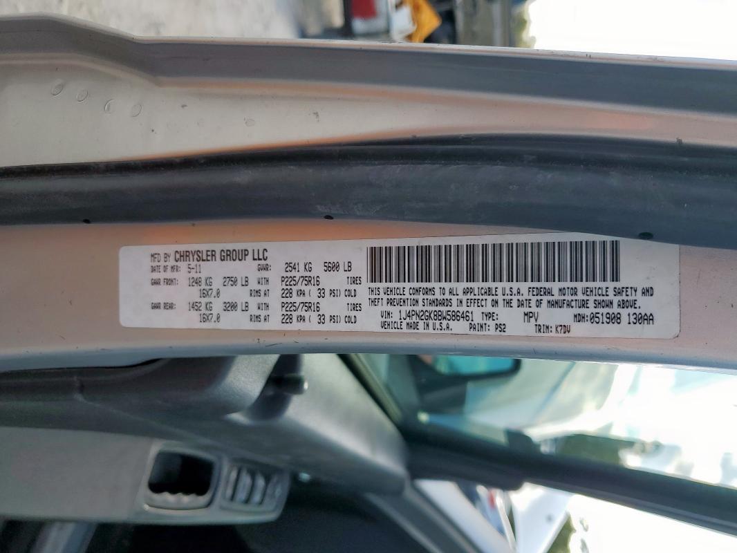 2011 JEEP LIBERTY SP #3282484936