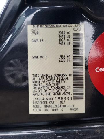 2019 NISSAN ALTIMA PLA #3292468745