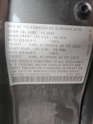 2008 VOLKSWAGEN TOUAREG 2 #3292749791