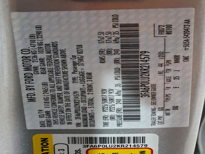 2019 FORD FUSION SE #3301986512