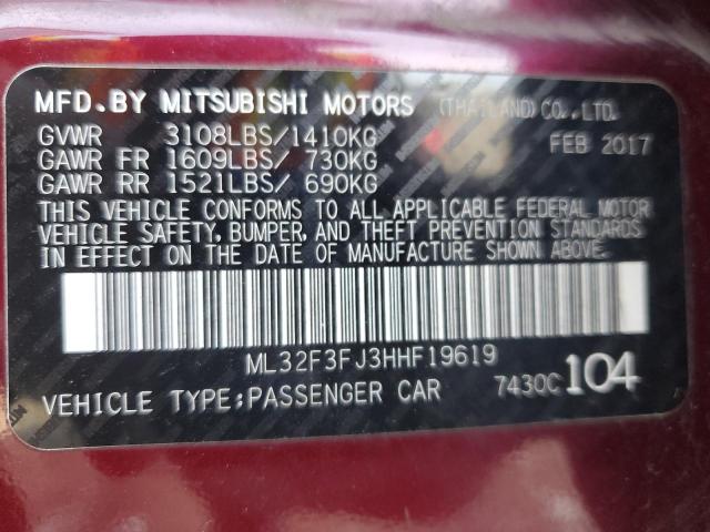 2017 MITSUBISHI MIRAGE G4 ML32F3FJ3HHF19619