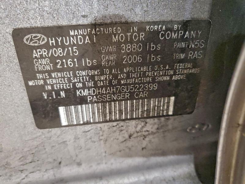 2016 HYUNDAI ELANTRA SE #3303931718