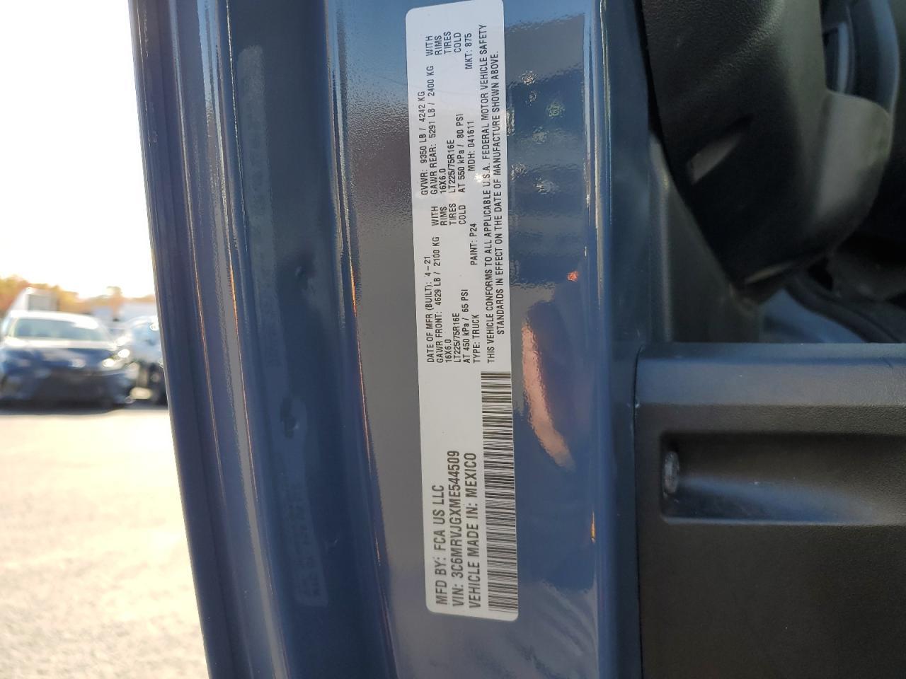 Lot #3311661228 2021 RAM PROMASTER
