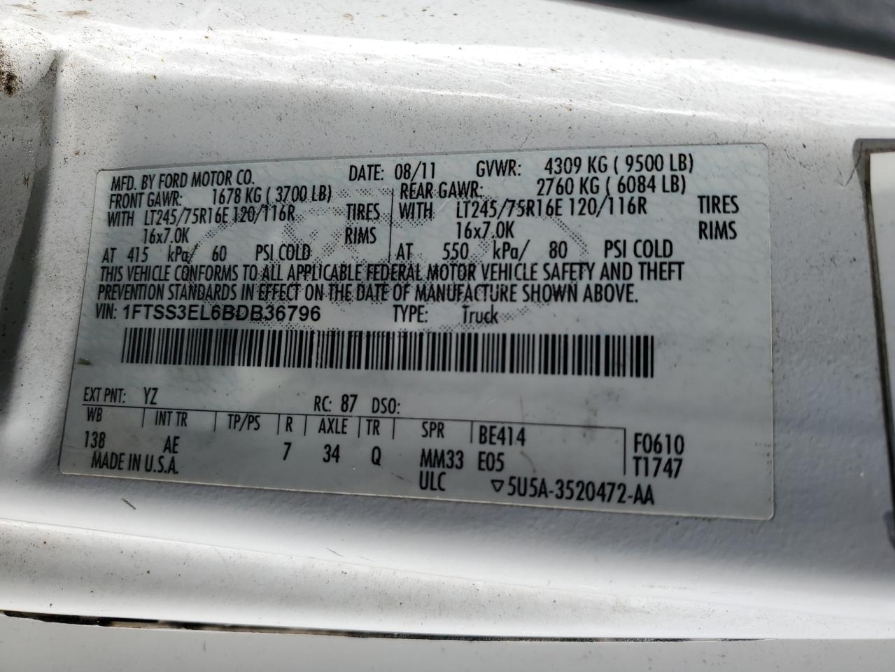 Lot #3301748396 2011 FORD ECONOLINE