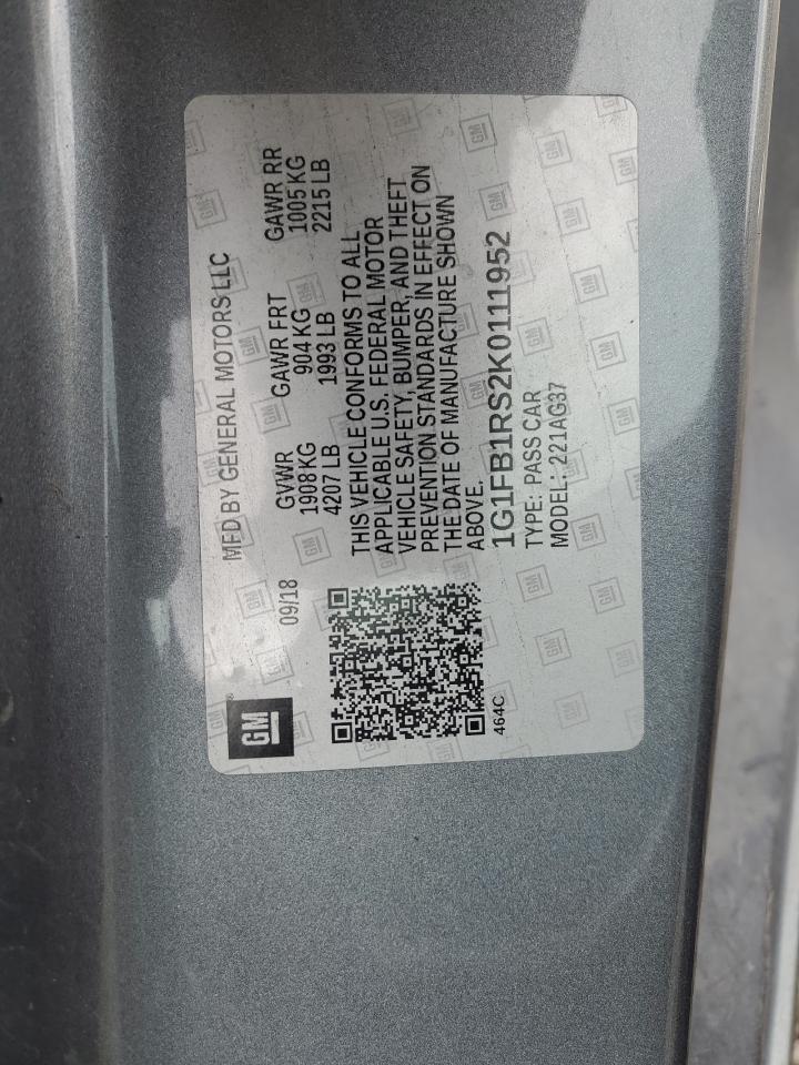 Lot #3301986466 2019 CHEVROLET CAMARO LS