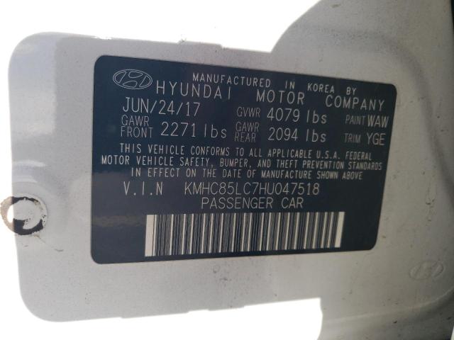 2017 HYUNDAI IONIQ LIMI KMHC85LC7HU047518