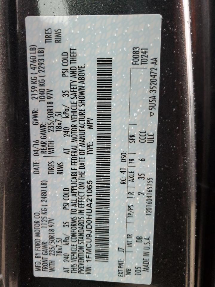 Lot #3301844390 2017 FORD ESCAPE TIT