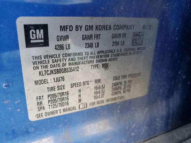 2016 CHEVROLET TRAX LS #3297057502