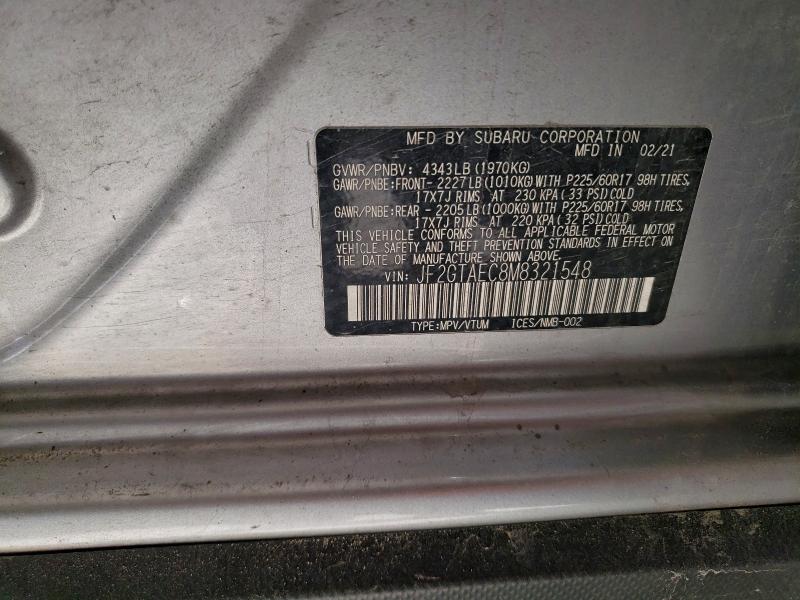 2021 SUBARU CROSSTREK #3296304489