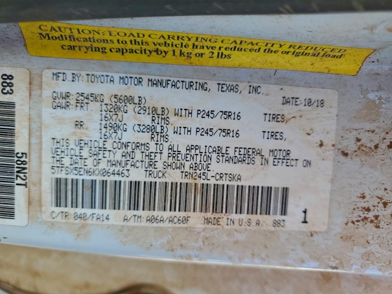 2019 TOYOTA TACOMA ACC #3301840329