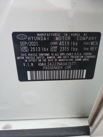 2022 HYUNDAI SONATA HYB - KMHL24JJ1NA041577