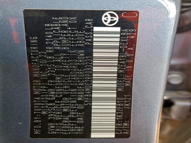 2024 TOYOTA COROLLA LE #3303919685