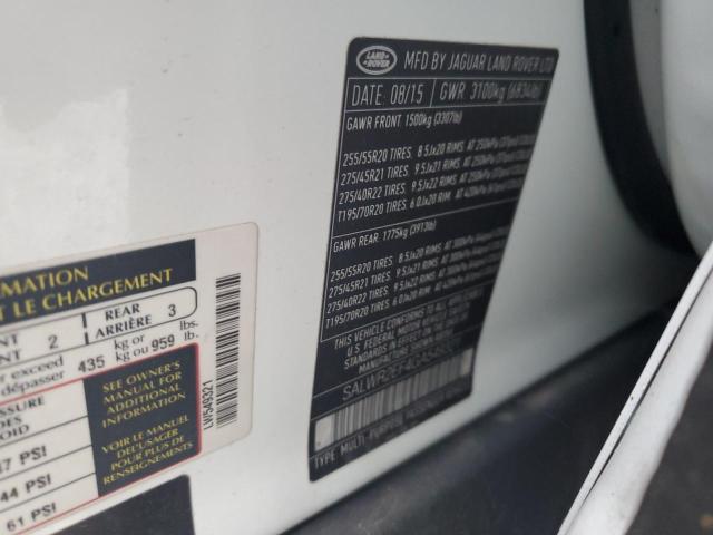 2016 LAND ROVER RANGE ROVE #3286917211