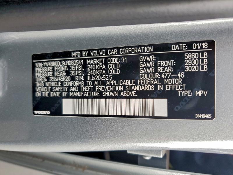 2018 VOLVO XC60 T8 IN #3302796909