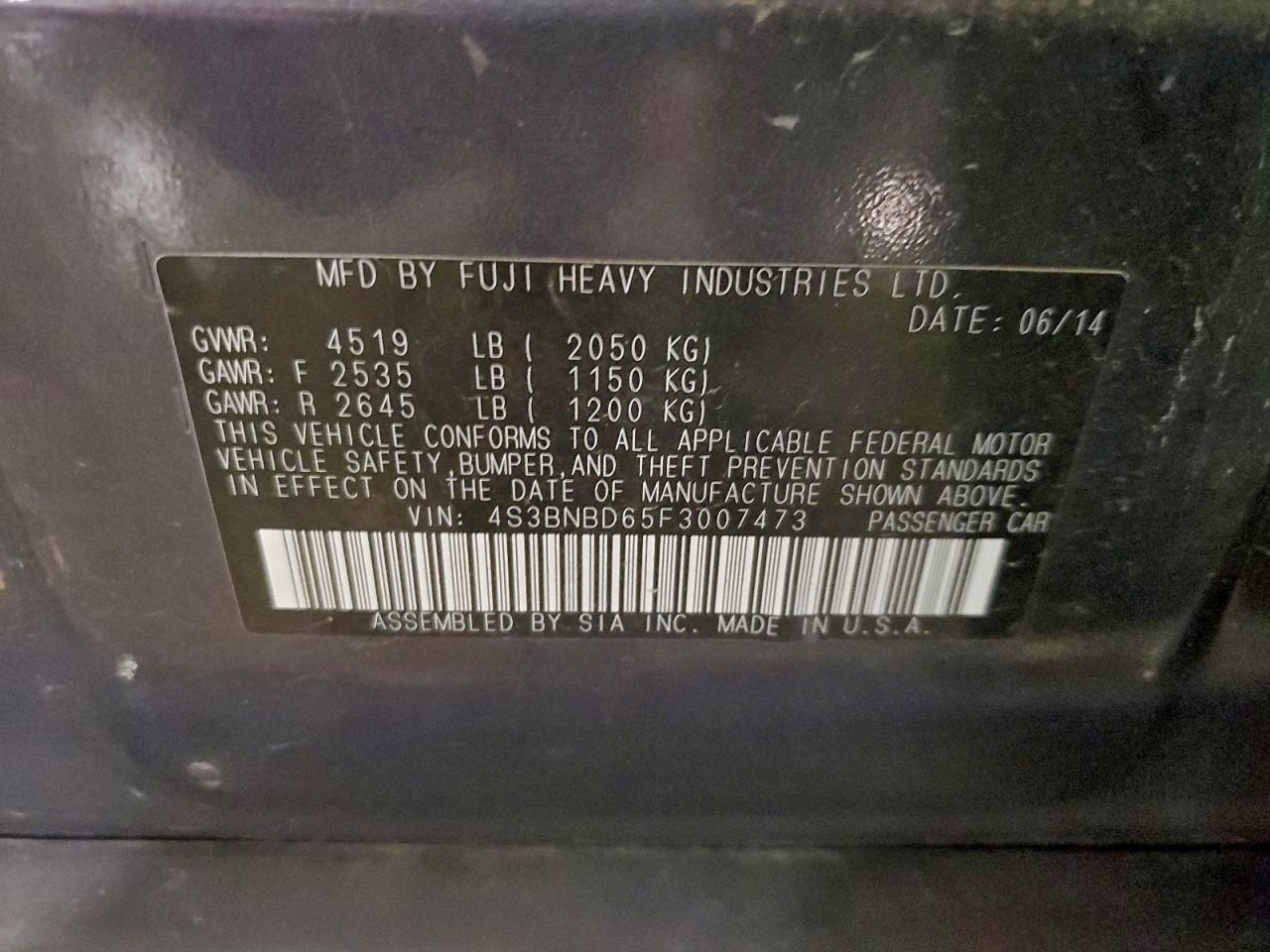 SUBARU LEGACY 2.5I PREMIUM