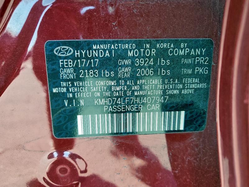 2017 HYUNDAI ELANTRA SE #3296251404