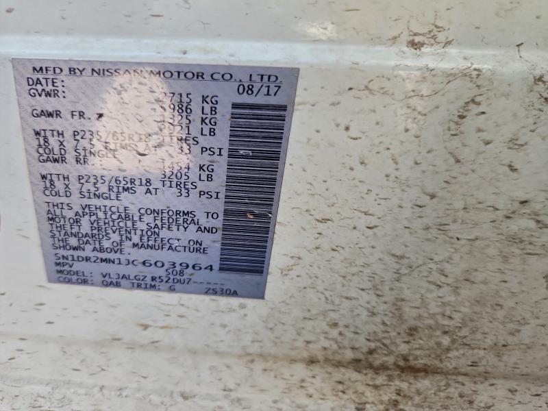 2018 NISSAN PATHFINDER #3296881838