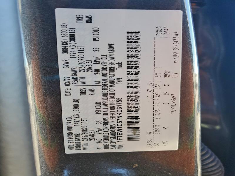 2022 FORD F150 SUPER #3294516492