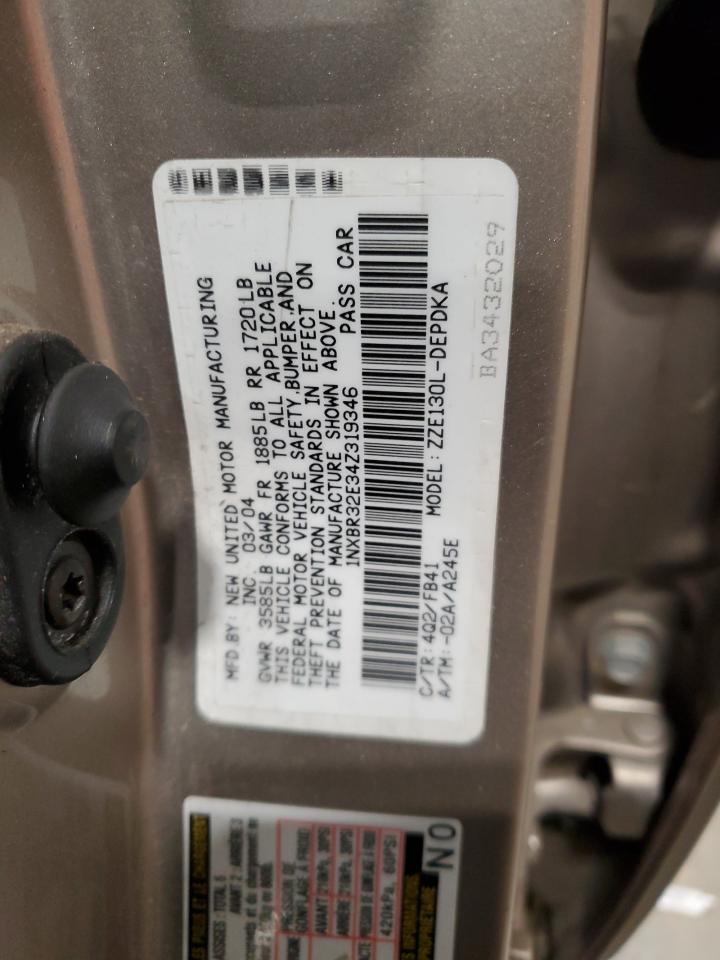 Lot #3284863082 2004 TOYOTA COROLLA CE
