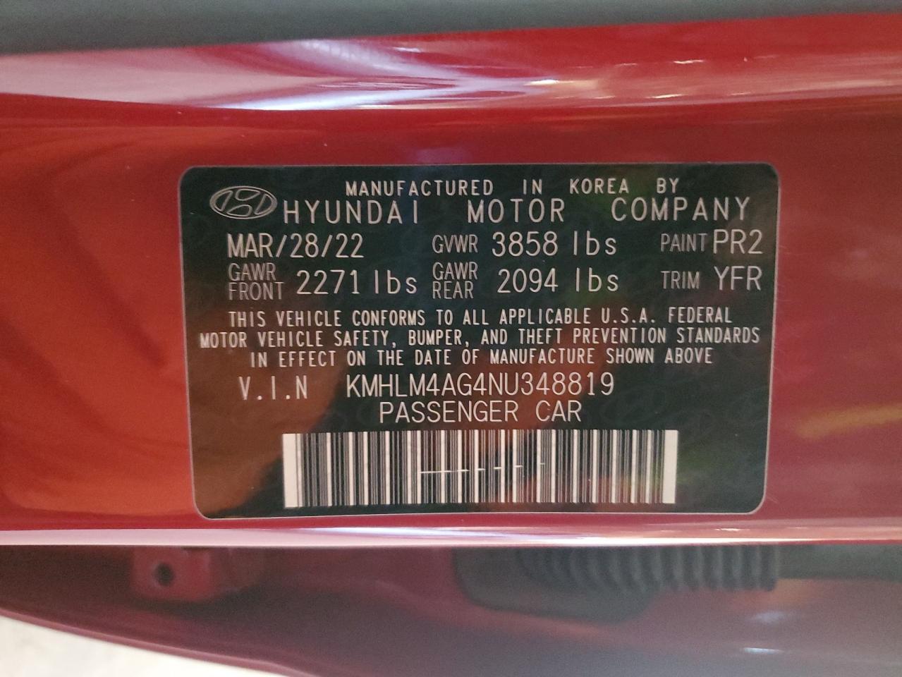 Lot #3315903093 2022 HYUNDAI ELANTRA SE