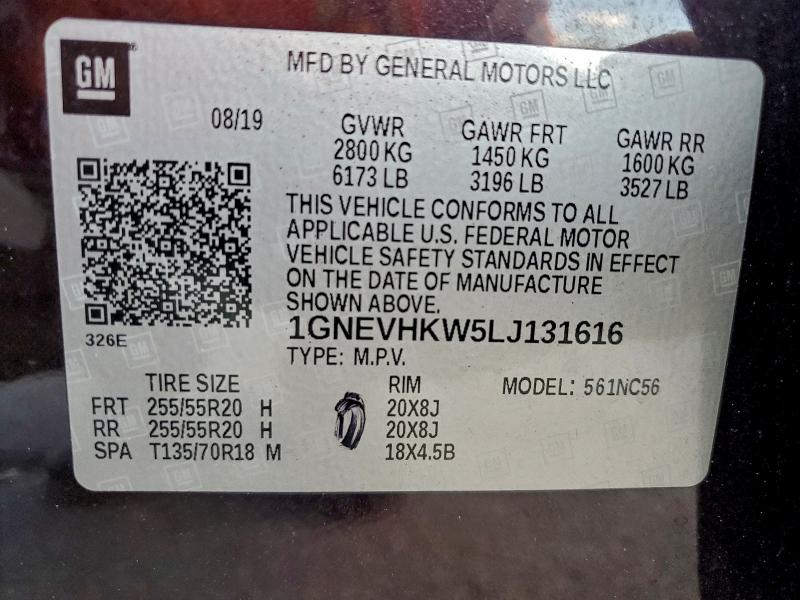 2020 CHEVROLET TRAVERSE L #3297895782