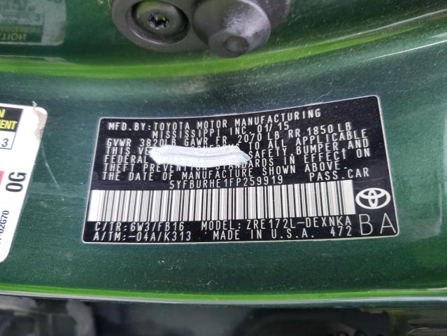 2015 TOYOTA COROLLA L #3305518069