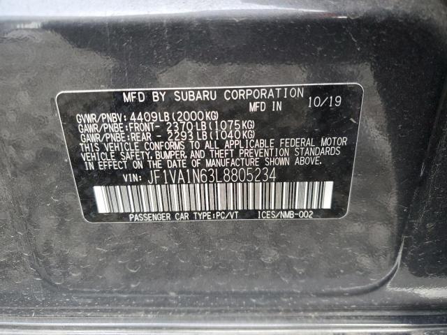 2020 SUBARU WRX LIMITE #3297936809