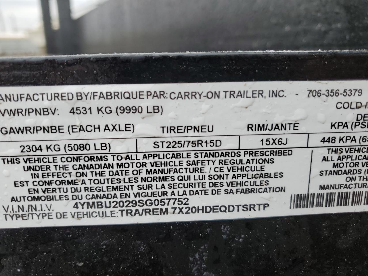 Lot #3293368440 2025 CARRY ON UNKNOWN