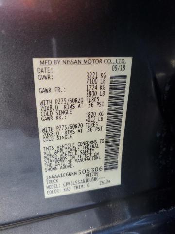 2019 NISSAN TITAN S/SV #3291404170