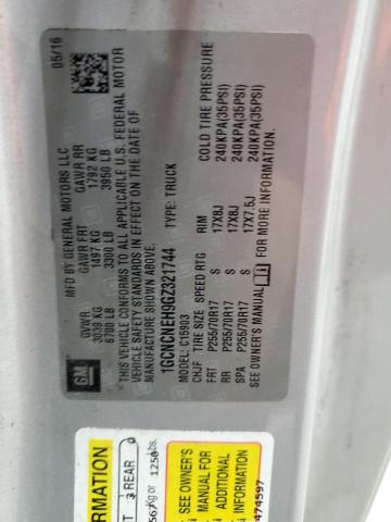 2016 CHEVROLET SILVERADO #3284640325