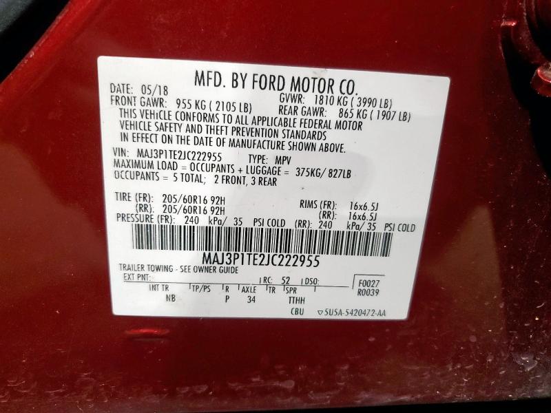 2018 FORD ECOSPORT S #3312573224