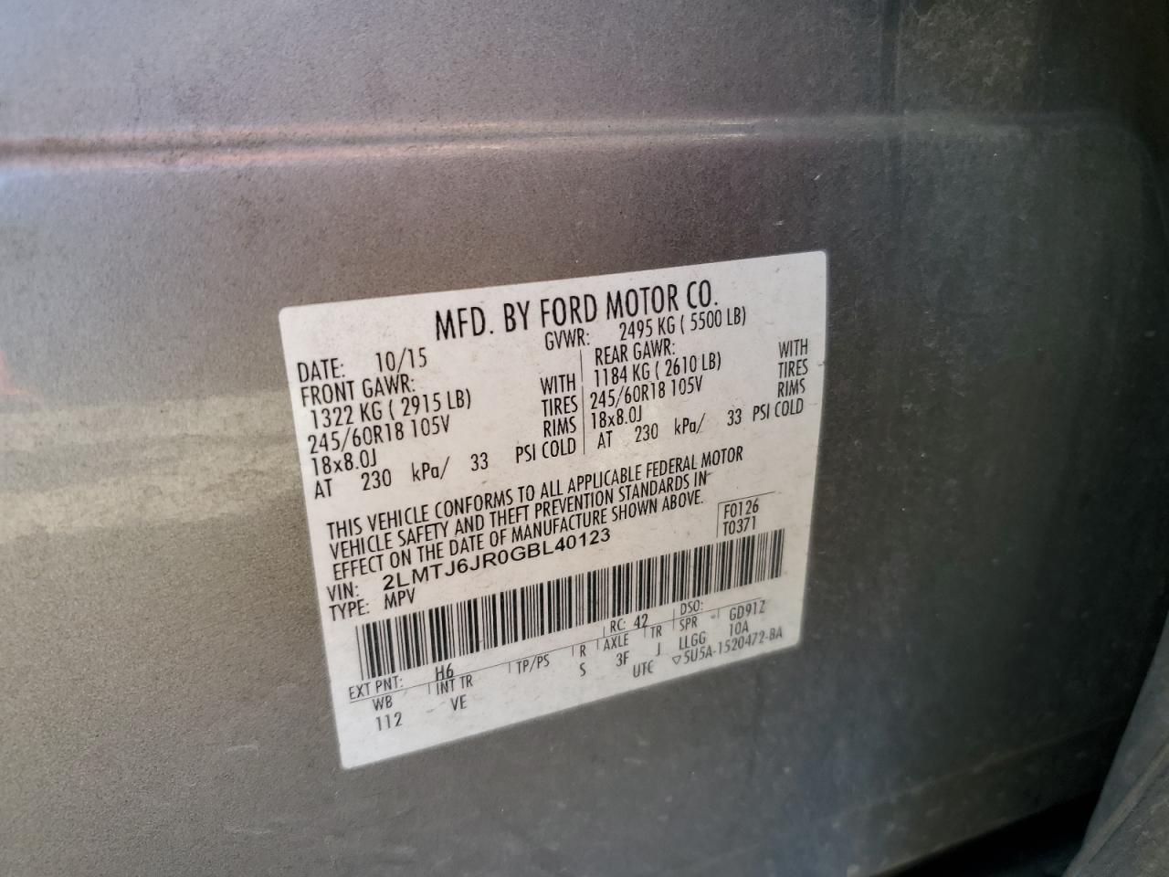 LINCOLN MKX PREMIERE