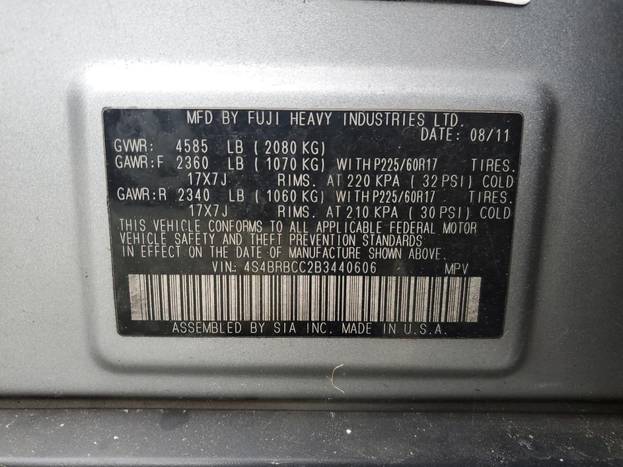 SUBARU OUTBACK 2.5I PREMIUM