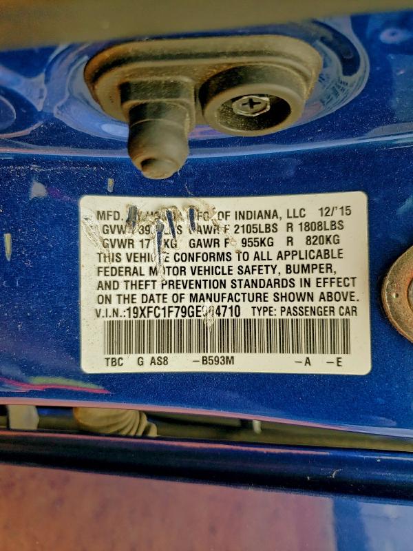 2016 HONDA CIVIC EXL #3297063507