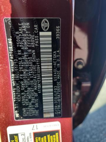 2014 TOYOTA AVALON BAS #3285587268