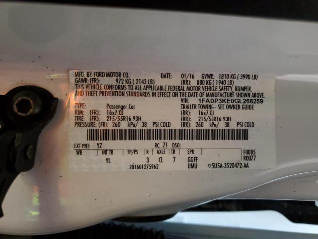 2016 FORD FOCUS SE #3298045164