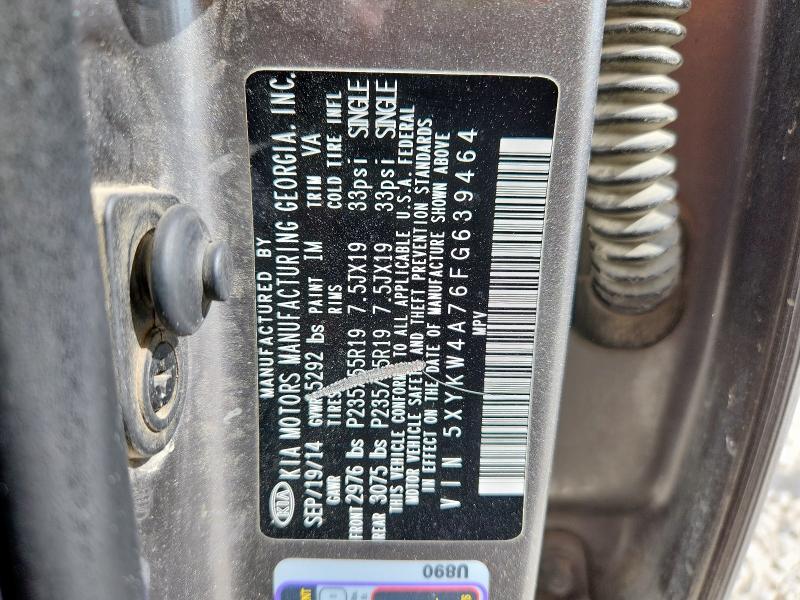 2015 KIA SORENTO SX - 5XYKW4A76FG639464