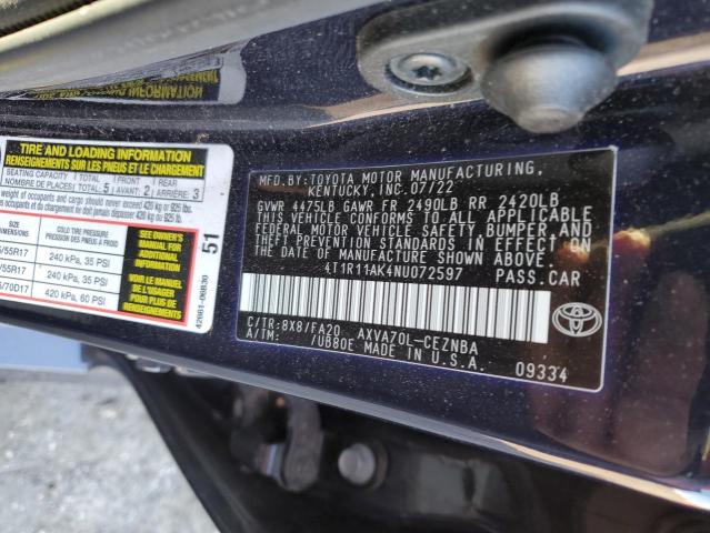 2022 TOYOTA CAMRY LE #3298140162