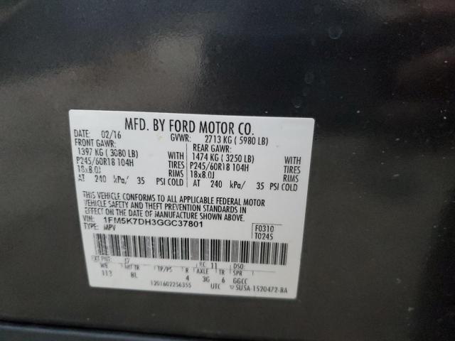 2016 FORD EXPLORER X #3281400008