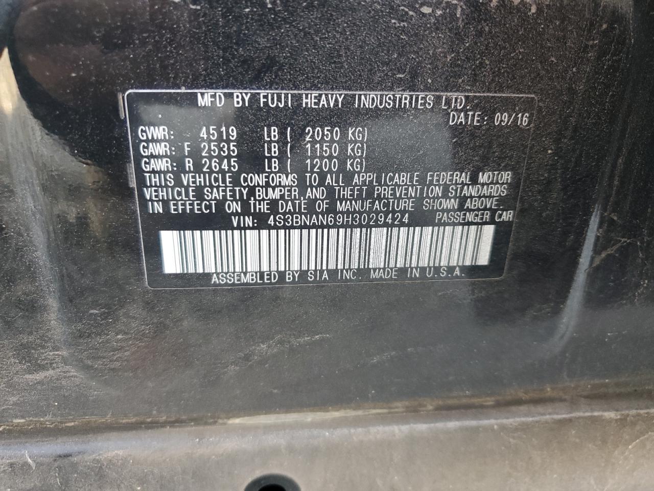 SUBARU LEGACY 2.5I LIMITED