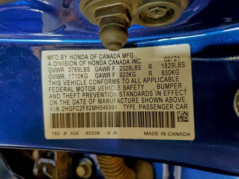 2021 HONDA CIVIC SPOR #3297228382