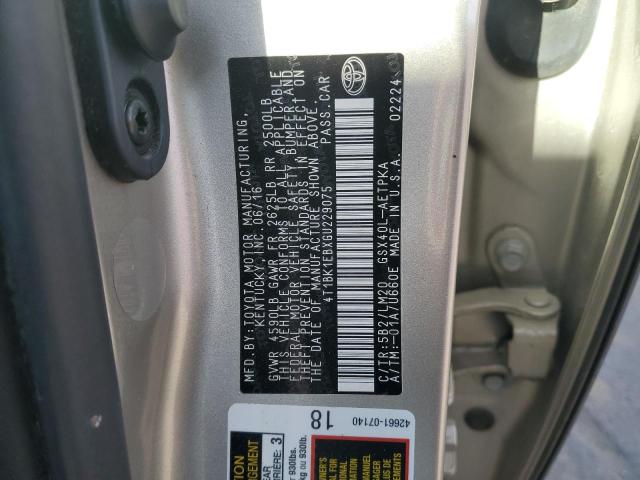 2016 TOYOTA AVALON XLE #3287485010