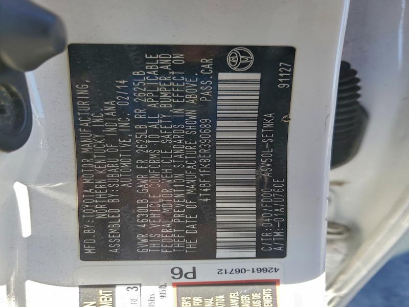 2014 TOYOTA CAMRY L #3301695639