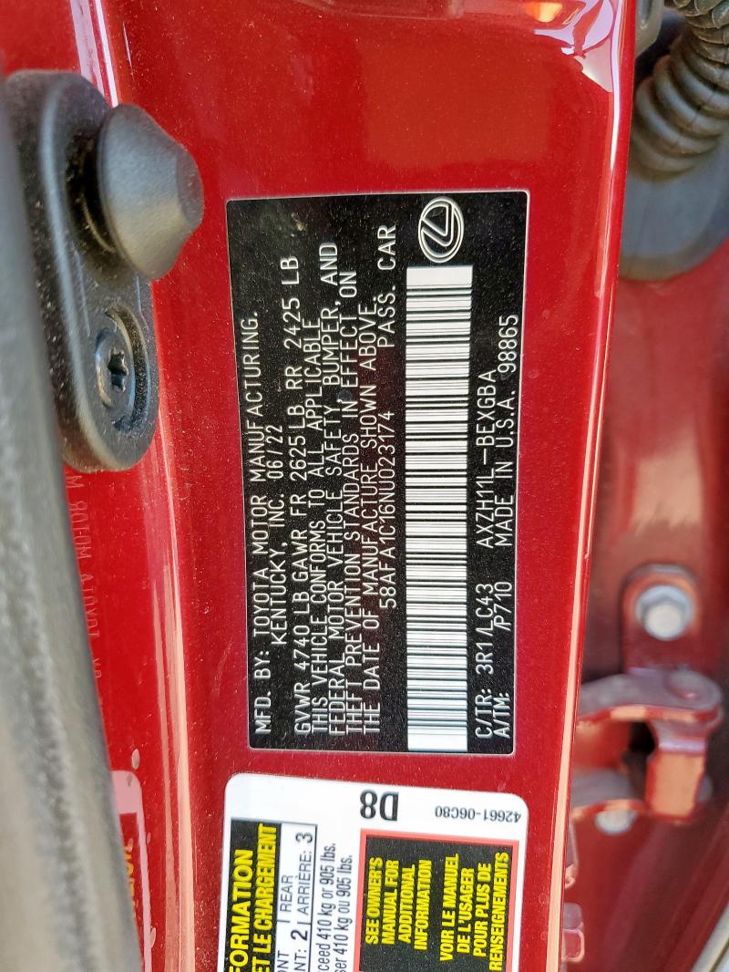 2022 LEXUS ES 300H BA #3281388006